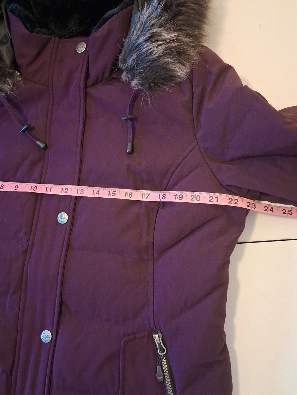 Arctic Expedition Hooded Down Parka Jacket Coat Sz Med Burgundy Like New Canada - Picture 14 of 16